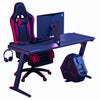 Strong T-Shaped Gaming Desk Writing Table 140cm with Cup Holder Headphone Holder