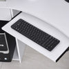 L-Shaped Corner Computer Desk w/ 2 Shelves Wide Worktop Keyboard Tray White