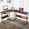 L-Shaped Computer Desk Gaming Corner Desk Home Office Workstation Study + Shelf