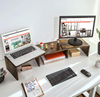 Industrial Monitor Stand Vintage Computer Desk PC Laptop Riser Rustic Tidy Shelf