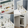 Dressing Table Set Cushioned Stool Flip-up Mirror Cabinet Office Desk Bedroom UK