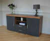 Large 2 Door 2 Drawer Sideboard Black White Grey Cupboard TV Cabinet Furniture