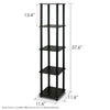 Turn-N-Tube 5-Tier Corner Square Rack Display Shelf, Espresso/Black