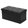 Large Leather Folding Storage Ottoman Pouffe Double Seat Foot Stool Storage Box