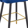 Velvet Bar Stool Modern Breakfast Bar Chair Kitchen Barstool Backrest Metal Legs