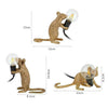 Retro Rat Table Lamp Mouse Desk Light Bedside Resin Mice Lamp & UK Plug