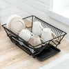 Metal Wire Dish Drainer Kitchen Bowls Dishes Cutlery Draining Holder Organizer
