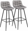 2 x Barstool Breakfast stool Metal+Velvet Counter Bar Chair Faux Bar Stool