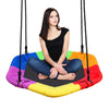 Large Rainbow Kids Swing Set Padd Seat Hexagon Rope Climbing Outdoor Garden Toy