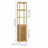 Bamboo Storage Unit Freestanding Cabinet w/ Shelves Cupboard Organiser Bathroom
