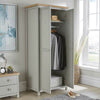 Wardrobe Grey Oak 2 Door Two Tone Wooden Hanging Rail Storage Shelves Avon