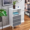 Bedside Table Night Stand Storage Bookcase Chest w/ 4 shelf Bedroom Furniture BN