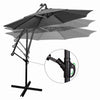 Mondeer 3M Garden Banana Parasol Cantilever Parasol Crank Handle with Solar LED