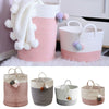 Soft Basket Hamper Woven Storage Bucket Bin Box for Nursery Laundry Toys Clothes