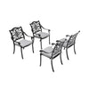 5XCast Aluminium Furniture Bistro Set Garden Outdoor Table & 4 Chair w/Cushion