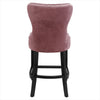Velvet Breakfast Bar Stools Button Back High Counter Chairs Kitchen Padded Seat