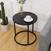 Yami Small Round Coffee Tea Table Sofaside Bedside Table Balck Metal Frame New