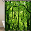 180x200 cm 3D Tree Forest Shower Curtain Hooks Mildewproof Waterproof Bathroom