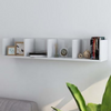 Grey High Gloss Shelving Unit Wooden Wall Shelf Small Ornament Display Shelves