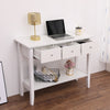 Mondeer White Console Table 2/3 Drawers Wooden Shelf Hallway Storage Side Desk