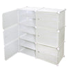 12 Cubes Interlocking DIY Shoe Bookcase Organizer Rack Stand Cabinet Storage UK