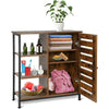 Industrial Storage Cabinet Freestanding Cupboard Sideboard w/ 3 Shelves & Door