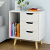 Bedside Table cabinets Luxury White 3 Drawers Bedroom Premium Quality Table UK