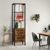 Tall Cabinet 4-Tier Storage Cabinet Door Adjustable Shelf Display Living Room