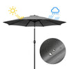 Mondeer 2.7M/3M Garden Parasol Umbrella Round Sun Shade Crank Tilt Red/Beige