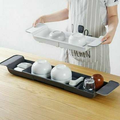 Adjustable Over Bath Tub Rack Bathroom Shelf Tidy Tray Kitchen Drain Basket New