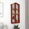 House Shaped 7 Cube Floating Display Shelf Cabinet Wall Mounted Wooden Organizer
