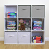 9 Cube Kids Grey & White Toy/Games Storage Unit Girls/Boys Bedroom Shelves/Boxes