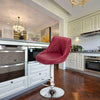 2 PCS Adjustable PU Leather Gas Lift Faux Kitchen Chair Breakfast Bar Stool