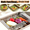 Telescopic Sink Drain Basket Stainless Steel Dish Water Filter Rack For Kitchen