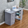 Grey 3 Drawers Computer Table Study Desk PC Laptop Table Workstation Office/Home