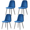 Set of 2/4/6 Velvet Dining Chairs Padded Seat Metal Legs Kitchen Home Office UK
