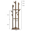 Wooden Coat Stand Rack with 3 Shelves Storage Ladder Shelf Hall Bedroom 8 Hooks