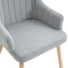 Set Of 2 Elegant Tub Velvet-Feel Dining Chairs w/ Wood Legs Metal Frame Grey
