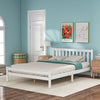 Solid Wooden Bed Frame White Grey 3ft Single 4ft6 Double Size Bed With Mattress