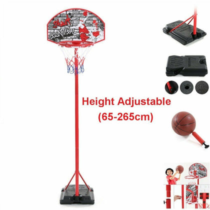 Portable Basketball Backboard Hoop Net Set Outdoor Basketball Stand with Ball UK