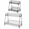 Metal Wire Basket Rack Bathroom Kitchen Storage Shelf Organizer Free Standing UK