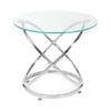 Modern S/Large Round Glass Coffee Table Sofa Side Table Corner End Table Chromed