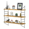 Industrial 3-Tier Shelving Wall Mounted Rustic Hanging Floating Wood Book Shelf