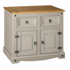 Corona Sideboard Grey 2 Door 2 Drawer Cupboard - Mexican Solid Pine