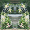 2PCS Round Stacked Wedding Arch Stands Metal Hoop Backdrop Garland Birthday Deco