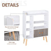 Mid-Century Modern Small Bookcase Retro Side Cabinet Shelf Storage Shelving Unit
