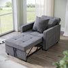 Grey/Cream Folding Sofa Bed Sleeper Pull Out Convertible Arm Chair Adjustable