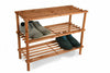 3 Tier Natural Walnut Wooden Shoe Rack Storage Stand Shelf Unit Organizer Slated