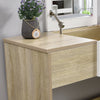 Log Color Dressing Table Makeup Desk w/Flip-up Drawer Mirror & Stool Vanity Set