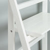 WHITE 4 TIER FOLDING LADDER STORAGE HOME DISPLAY SHELF BEDROOM/BATHROOM